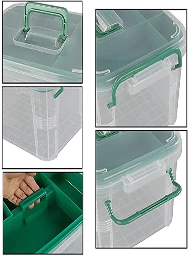 Ansawi First Aid Kit Emergency aid Box Medicine Storage Box and Medical Box Household Plastic Pill Organizer Box with Detachable Tray and Handle - Image 2